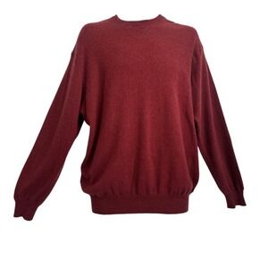 Folio Men's Sz: Large Heathered Rust 100% Cashmere Crewneck Pullover